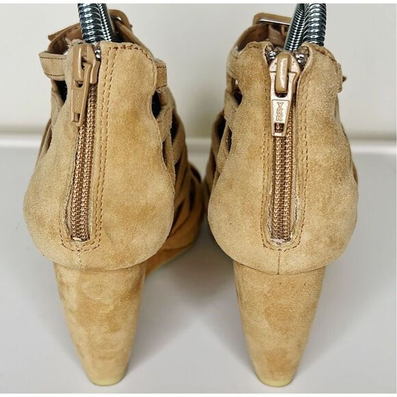 L'amour Des Pieds Ivanna Womens Suede Wedge Platform Sandals Heels Size 6.5 Tan - Picture 4 of 8